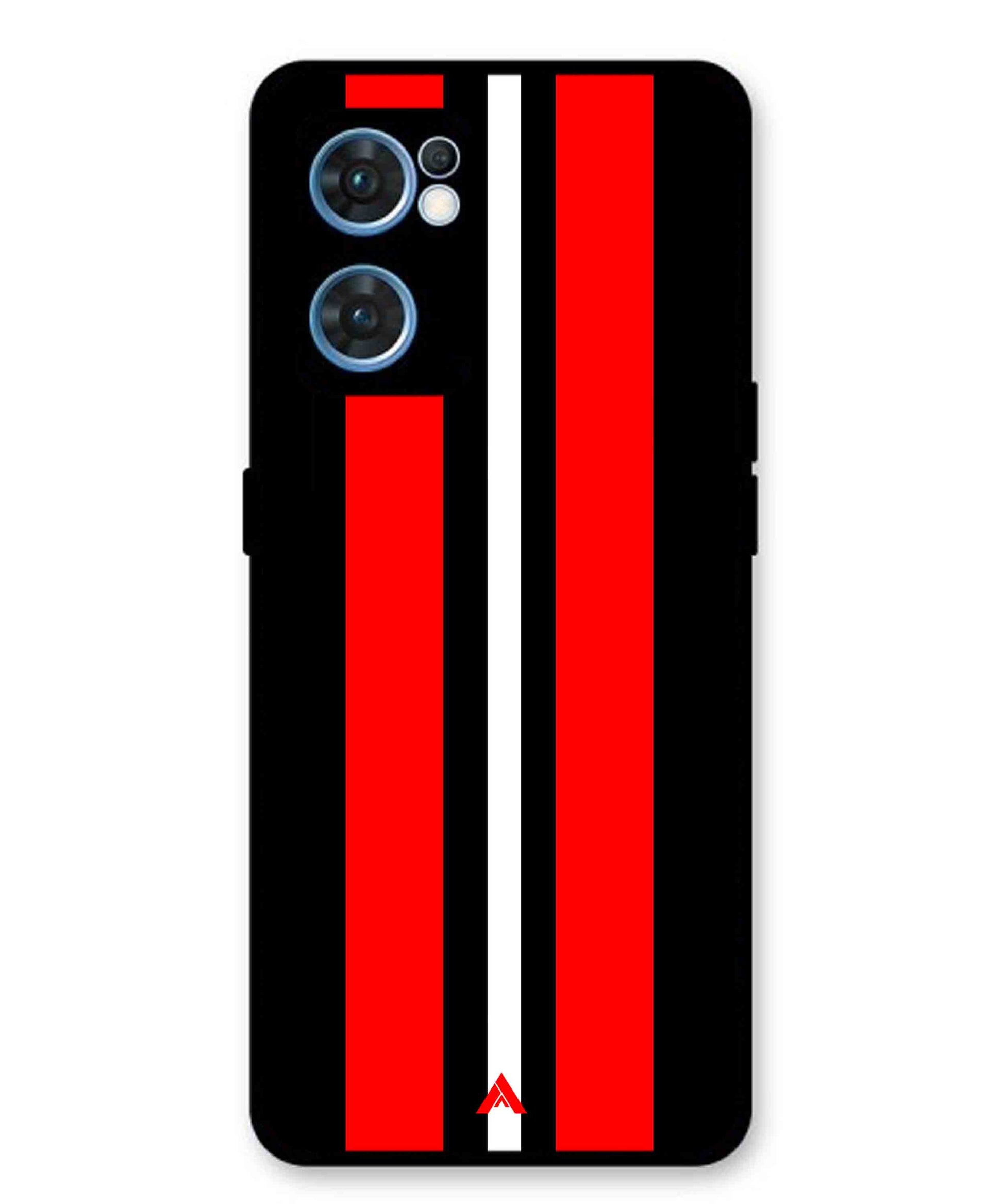 Stripe Pattern 8 Metal Back Cover Phone Case for Oppo Reno 7 4G