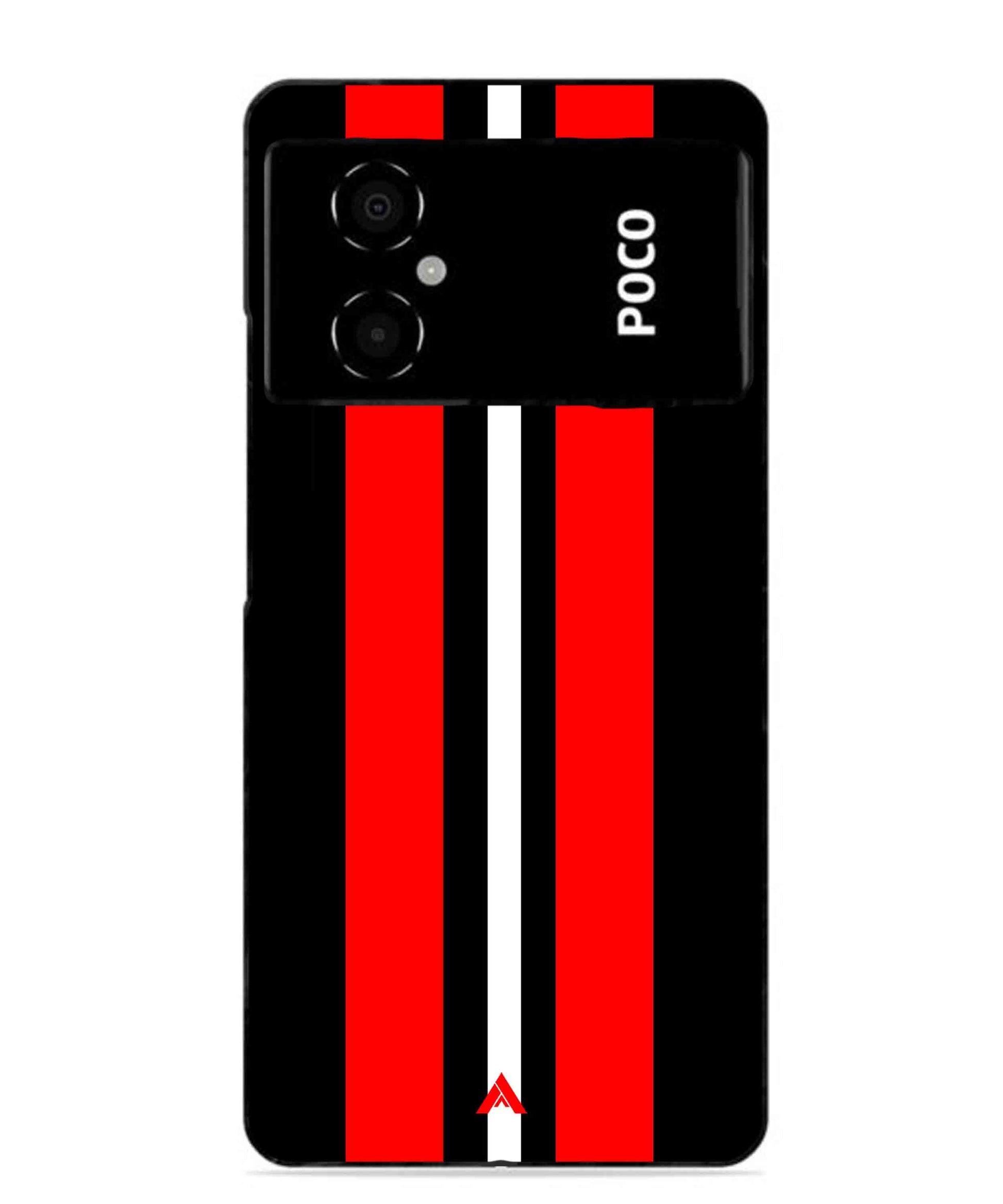 Stripe Pattern 8 Metal Back Cover Phone Case for Poco M4 5G