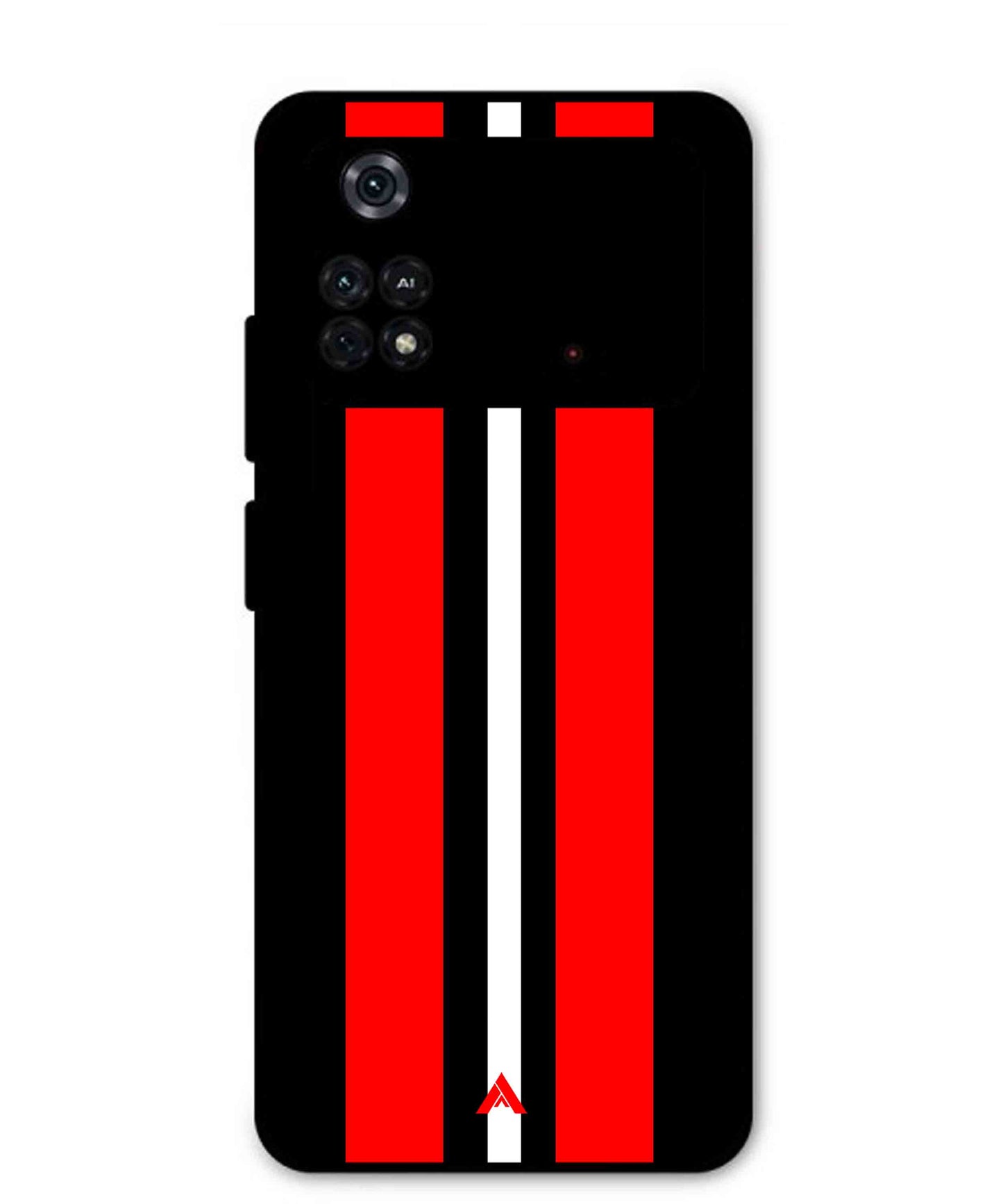 Stripe Pattern 8 Metal Back Cover Phone Case for Poco M4 Pro 4G