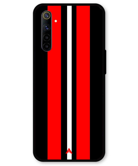 Stripe Pattern 8 Metal Back Cover Phone Case for Realme 6i