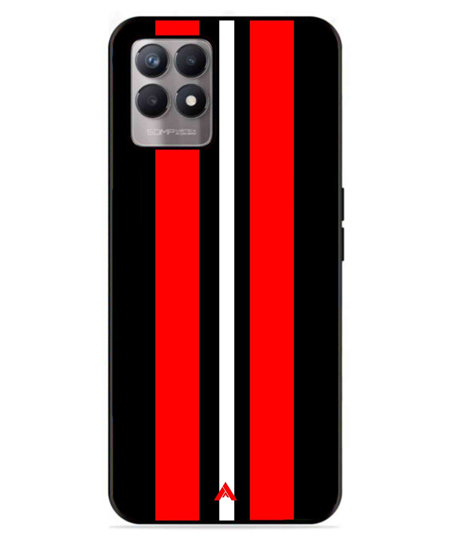 Stripe Pattern 8 Metal Back Cover Phone Case for Realme 8 Pro
