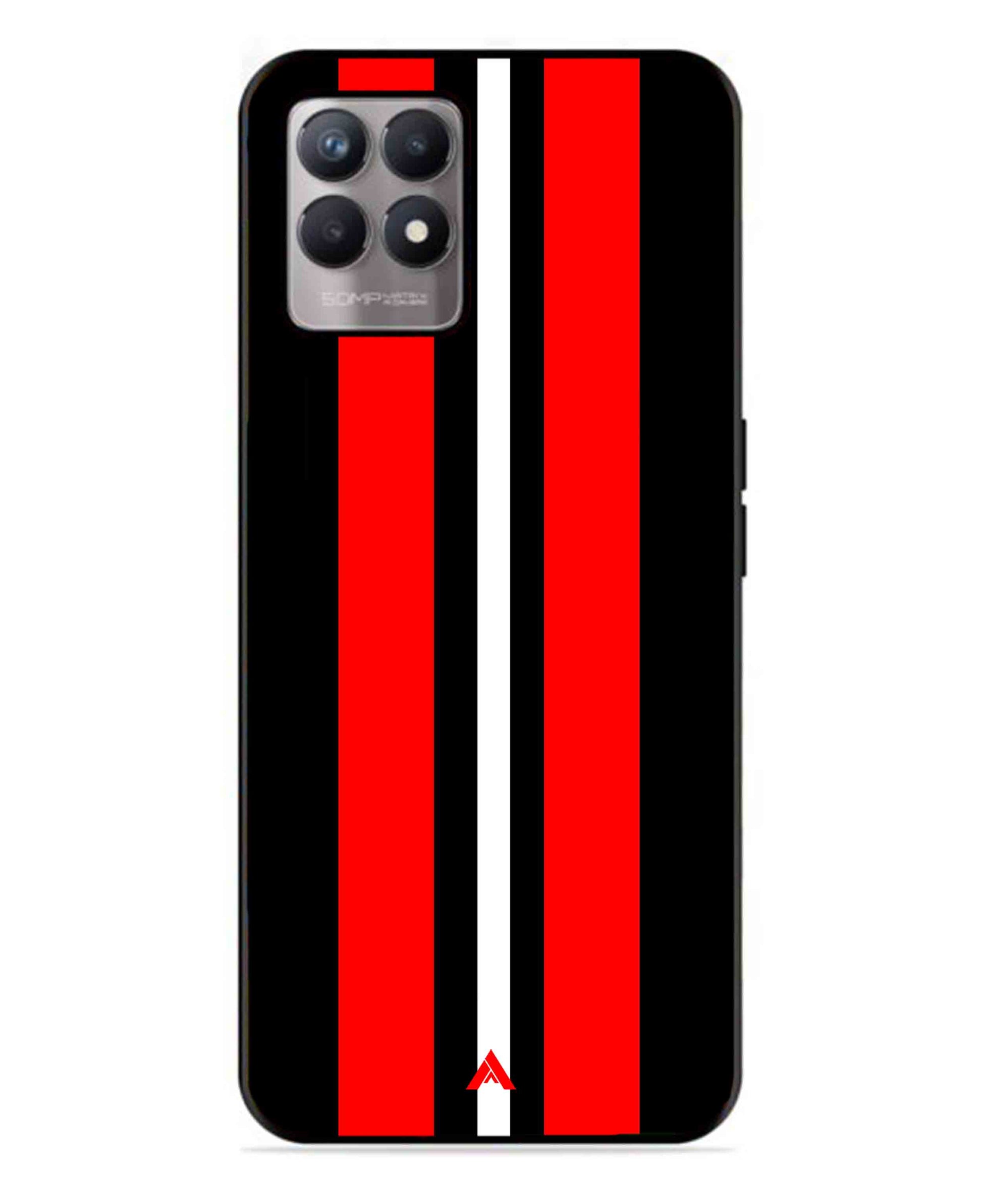 Stripe Pattern 8 Metal Back Cover Phone Case for Realme Narzo 50