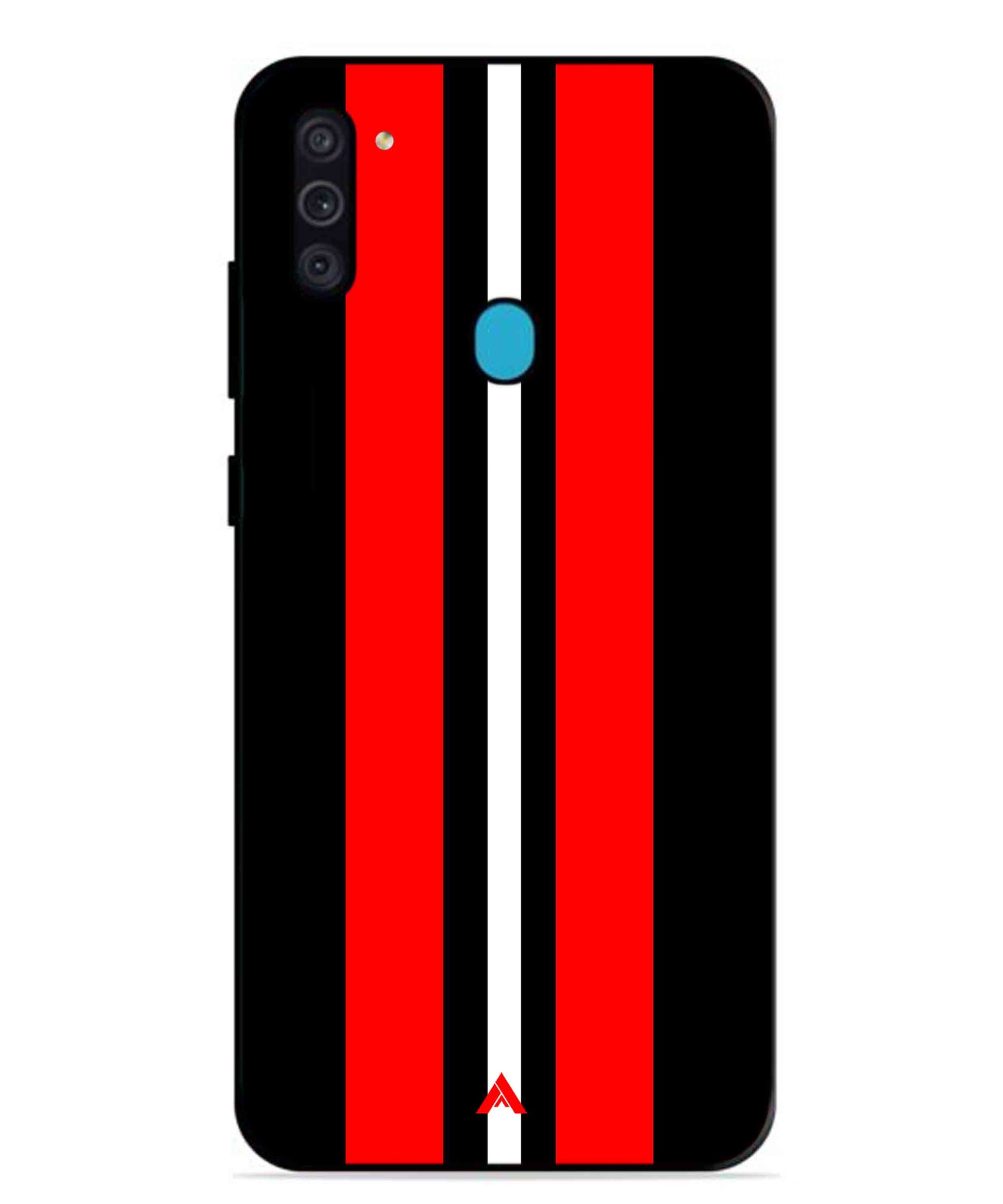 Stripe Pattern 8 Metal Back Cover Phone Case for Samsung Galaxy F11