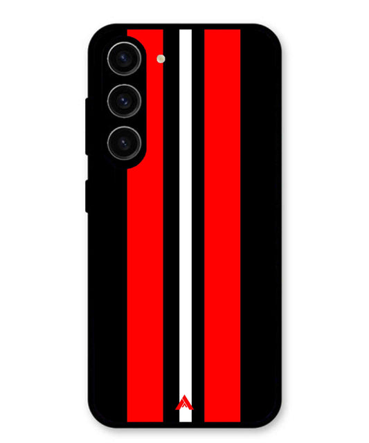 Stripe Pattern 8 Metal Back Cover Phone Case for Samsung Galaxy S23