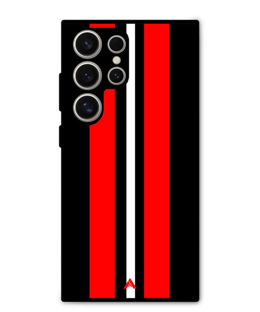 Stripe Pattern 8 Metal Back Cover Phone Case for Samsung Galaxy S24 Ultra