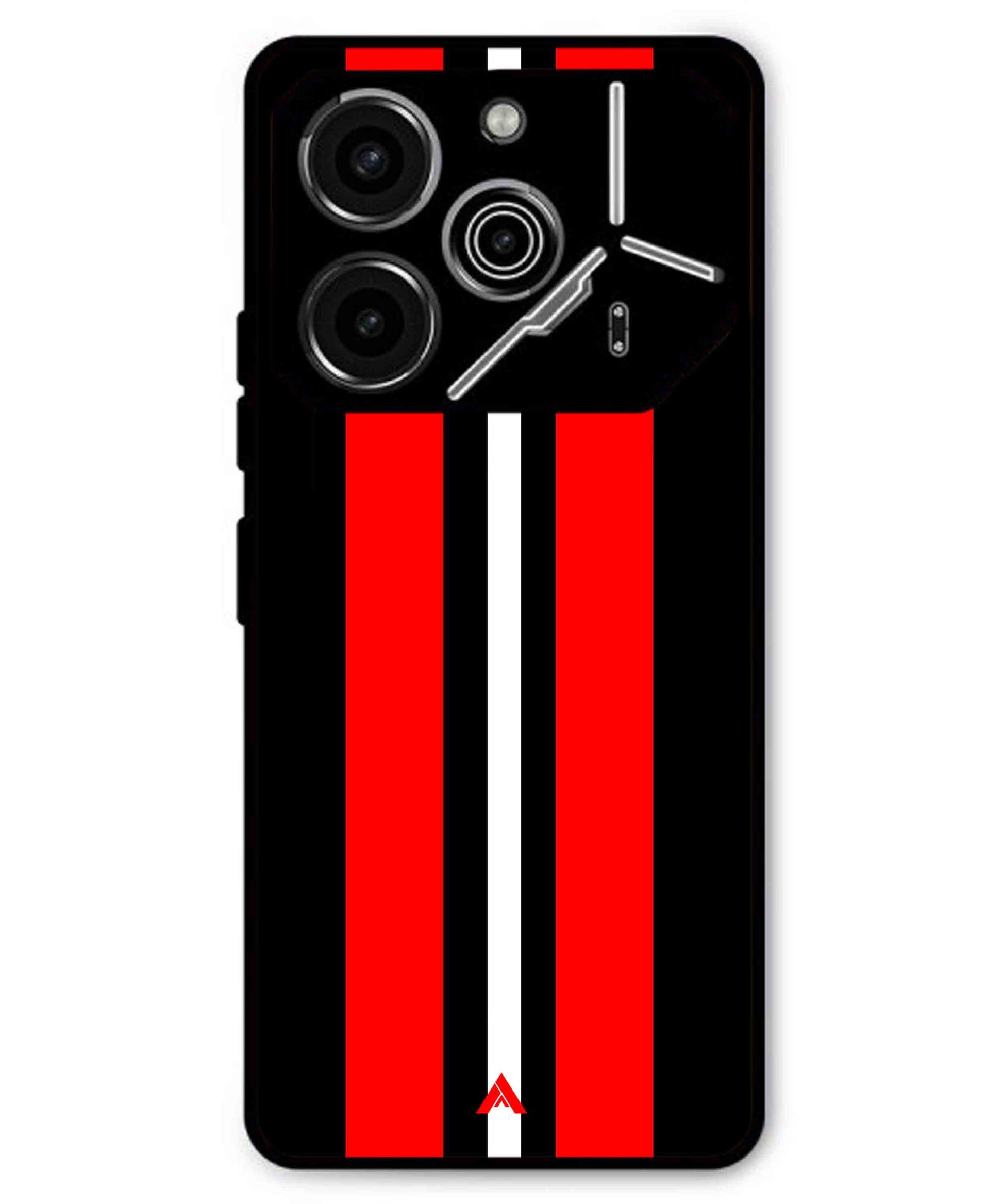 Stripe Pattern 8 Metal Back Cover Phone Case for Tecno Pova 6