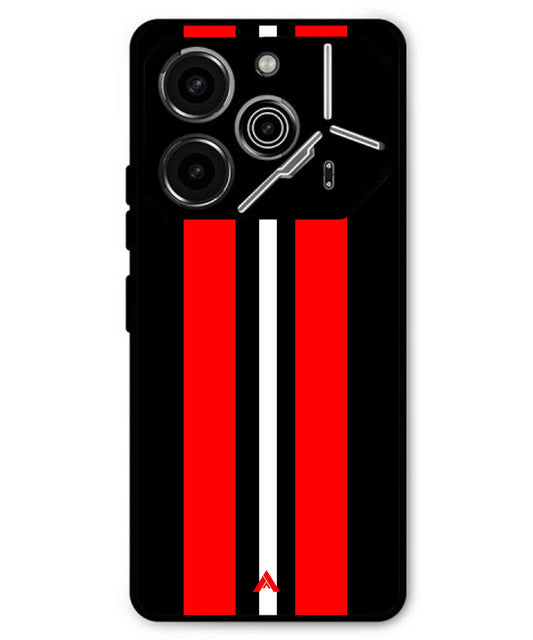 Stripe Pattern 8 Metal Back Cover Phone Case for Tecno Pova 6