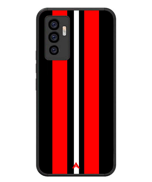 Stripe Pattern 8 Metal Back Cover Phone Case for Vivo T1