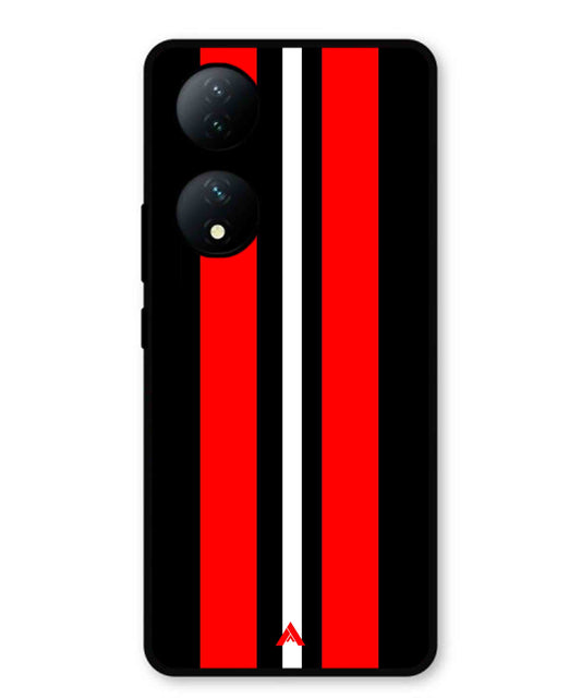 Stripe Pattern 8 Metal Back Cover Phone Case for Vivo Y100a