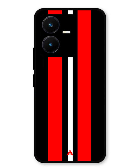 Stripe Pattern 8 Metal Back Cover Phone Case for Vivo Y22