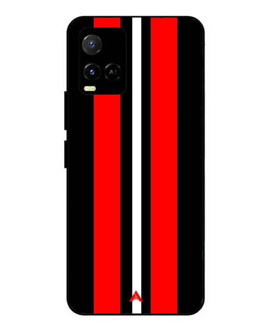 Stripe Pattern 8 Metal Back Cover Phone Case for Vivo Y33s