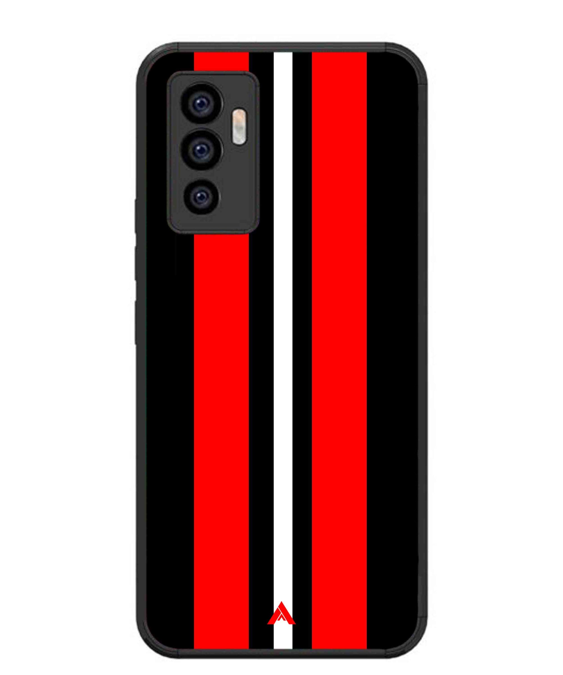 Stripe Pattern 8 Metal Back Cover Phone Case for Vivo Y75 4G