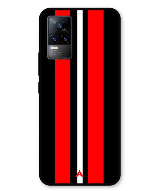 Stripe Pattern 8 Metal Back Cover Phone Case for Vivo v21e 4G