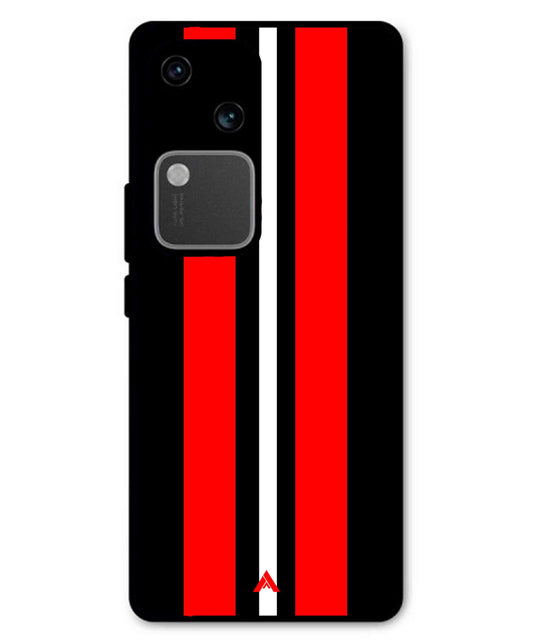 Stripe Pattern 8 Metal Back Cover Phone Case for Vivo v30