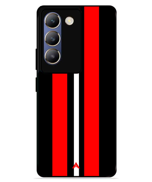 Stripe Pattern 8 Metal Back Cover Phone Case for Vivo v30 Lite