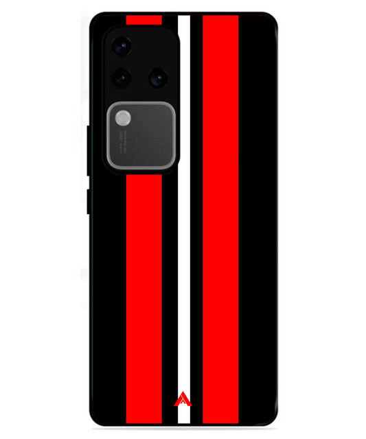Stripe Pattern 8 Metal Back Cover Phone Case for Vivo v30 Pro