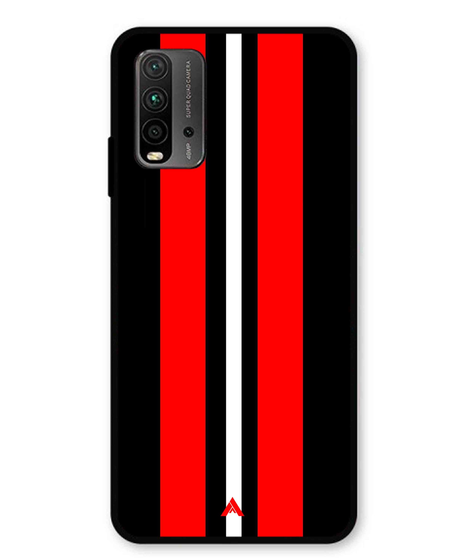 Stripe Pattern 8 Metal Back Cover Phone Case for Xiaomi Redmi 9 Power