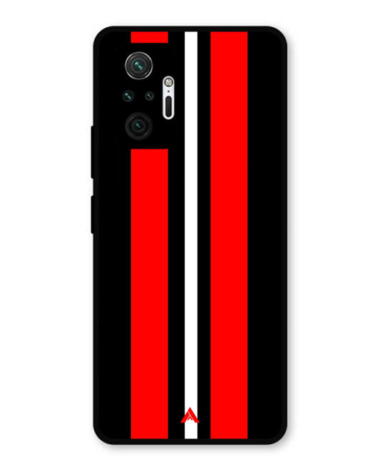 Stripe Pattern 8 Metal Back Cover Phone Case for Xiaomi Redmi Note 10 Pro