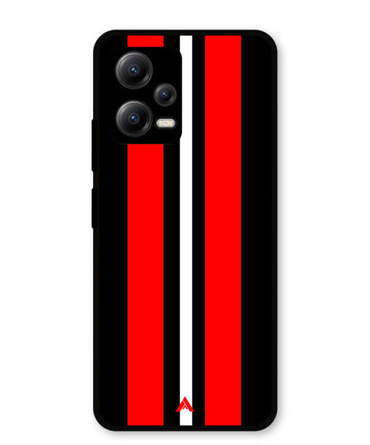 Stripe Pattern 8 Metal Back Cover Phone Case for Xiaomi Redmi Note 12 5G