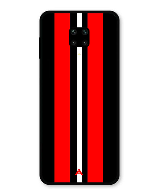 Stripe Pattern 8 Metal Back Cover Phone Case for Xiaomi Redmi Note 9 Pro
