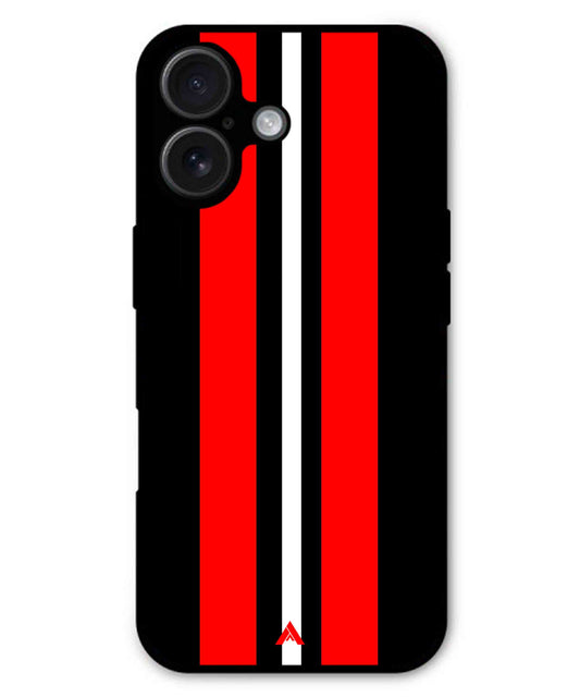 Stripe Pattern 8 Metal Back Cover Phone Case for iPhone 16 Plus