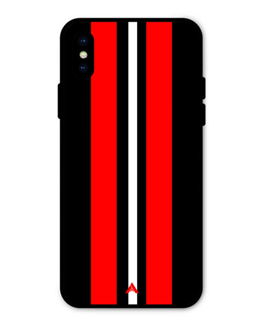 Stripe Pattern 8 Metal Back Cover Phone Case for iPhone X