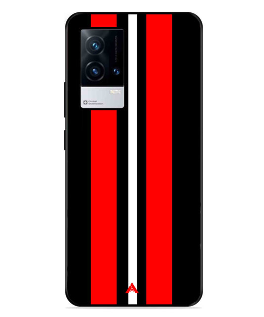 Stripe Pattern 8 Metal Back Cover Phone Case for iQOO 8