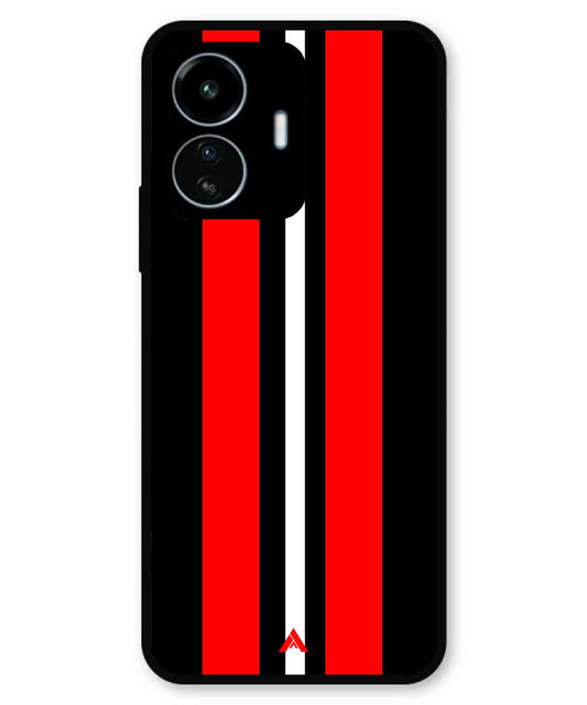 Stripe Pattern 8 Metal Back Cover Phone Case for iQOO Z6 Lite