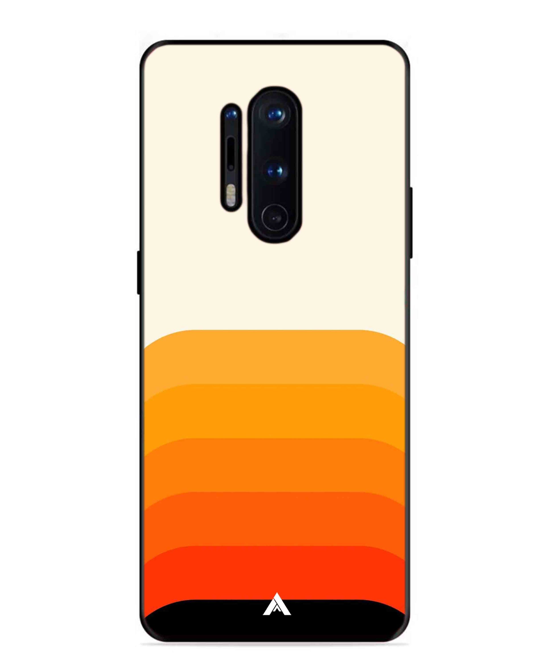 Stripe Pattern 9 Metal Back Cover Phone Case for Oneplus 8 Pro