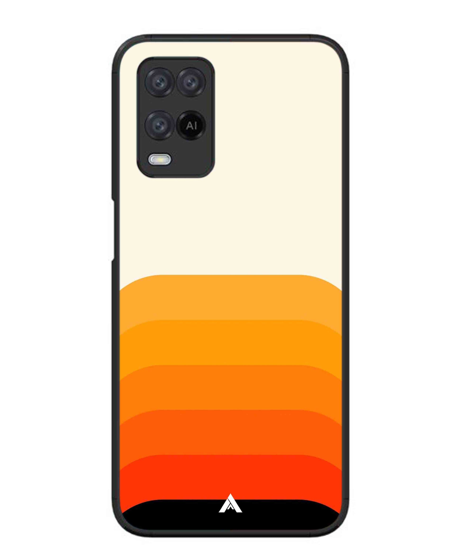 Stripe Pattern 9 Metal Back Cover Phone Case for Oppo A54