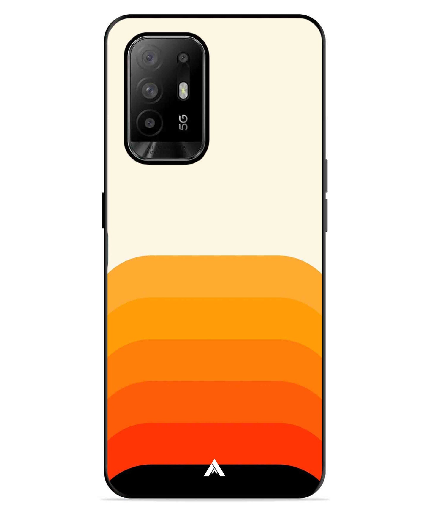 Stripe Pattern 9 Metal Back Cover Phone Case for Oppo F19 Pro Plus