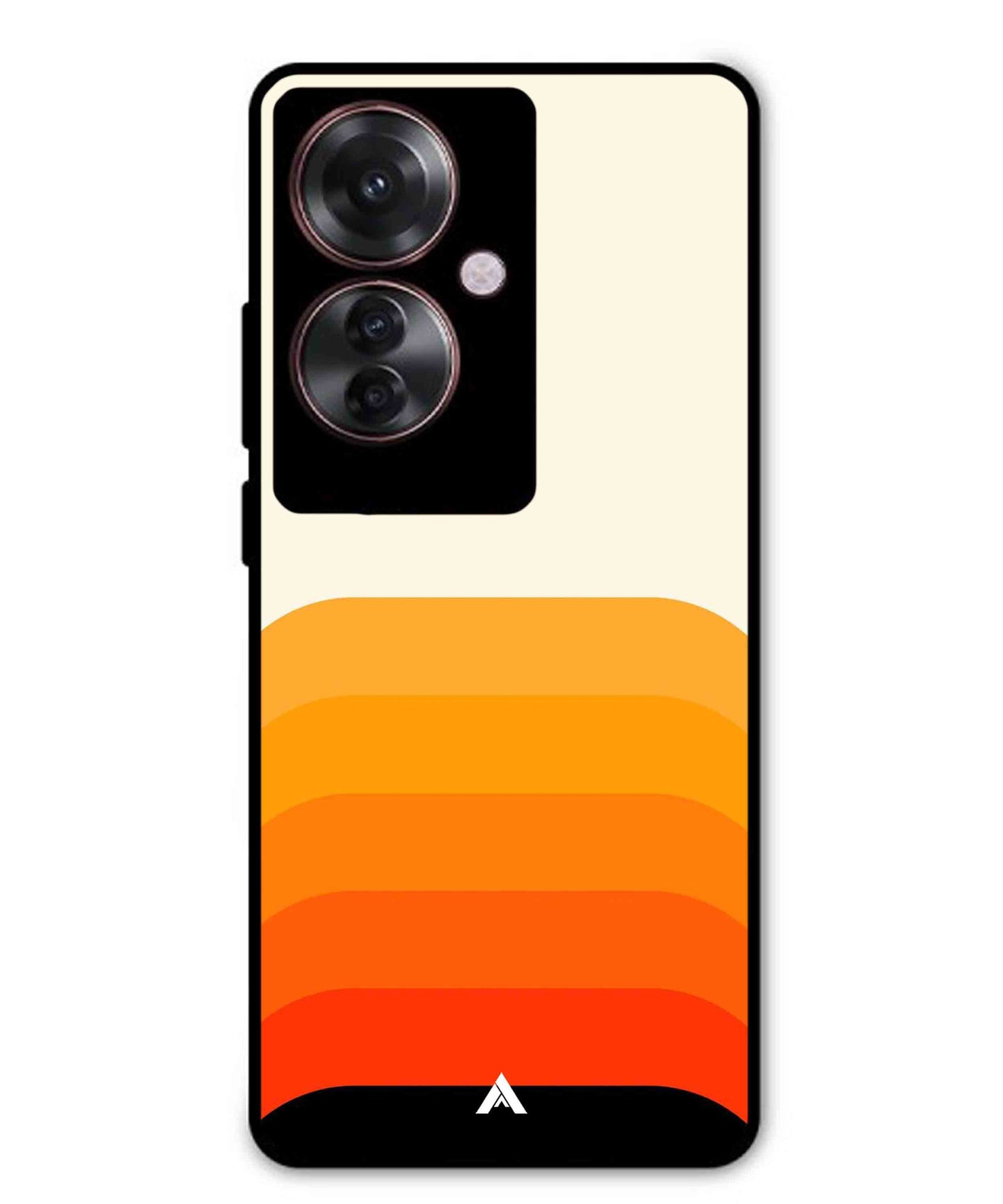 Stripe Pattern 9 Metal Back Cover Phone Case for Oppo F25 Pro