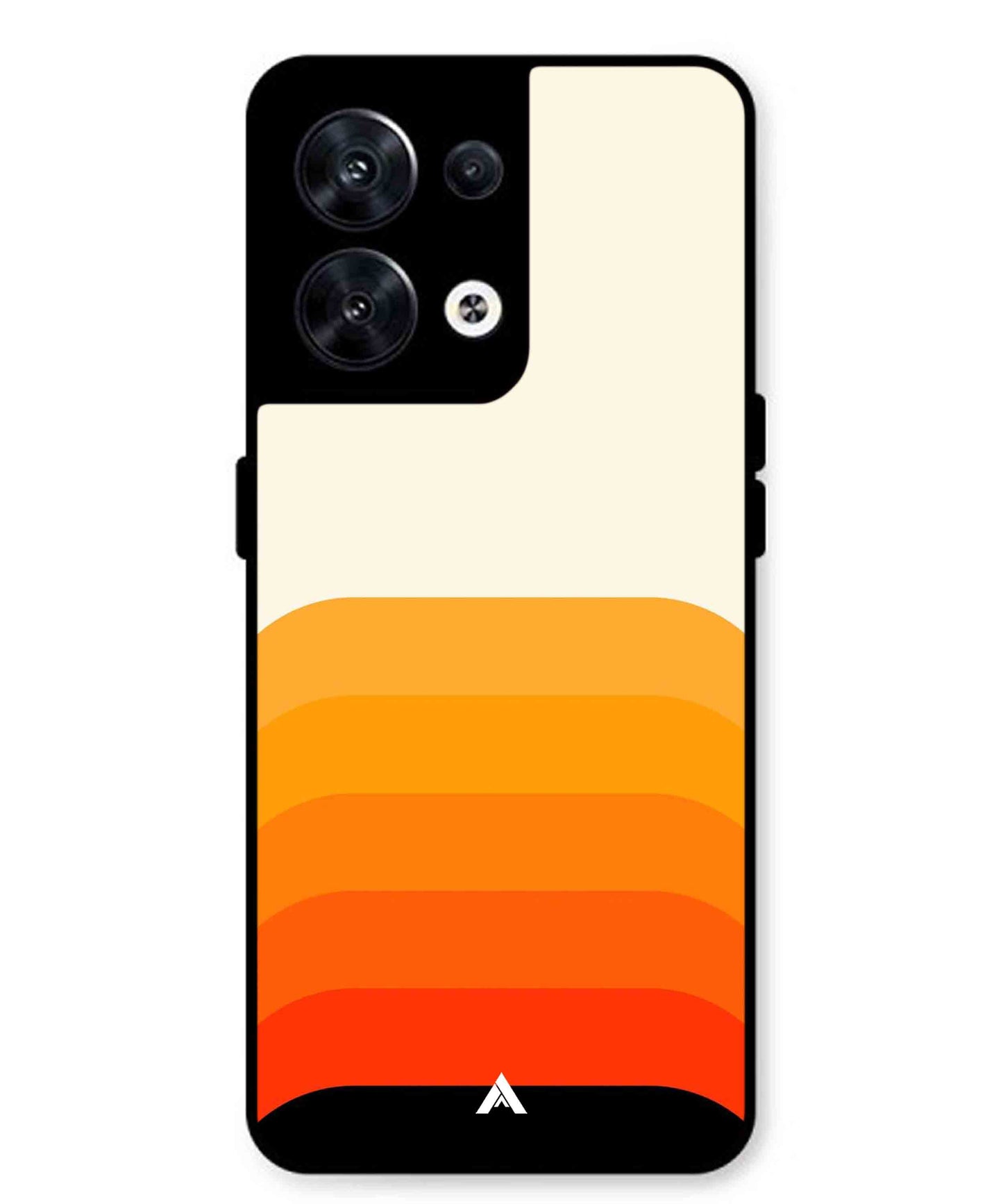 Stripe Pattern 9 Metal Back Cover Phone Case for Oppo Reno 10