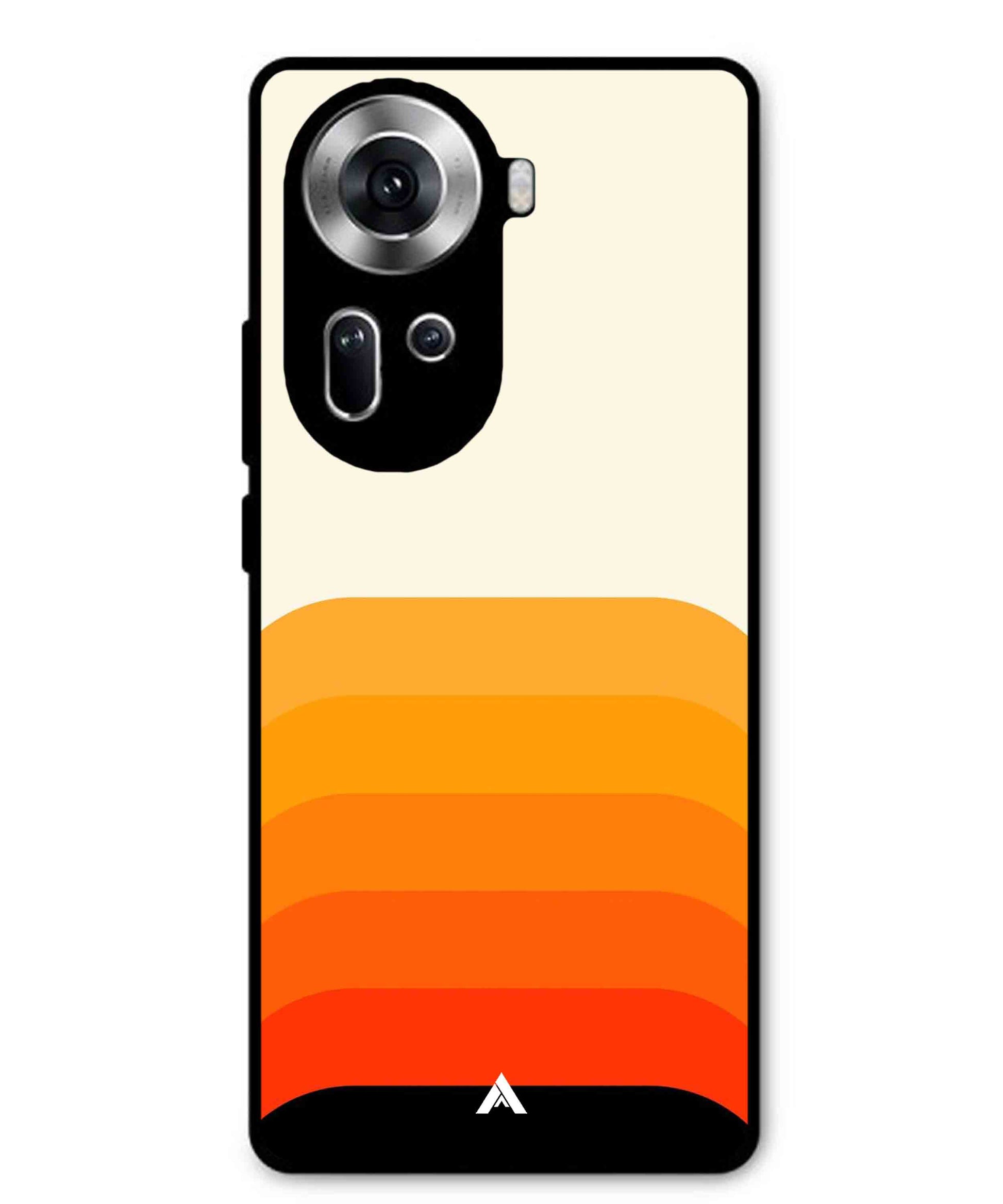 Stripe Pattern 9 Metal Back Cover Phone Case for Oppo Reno 11
