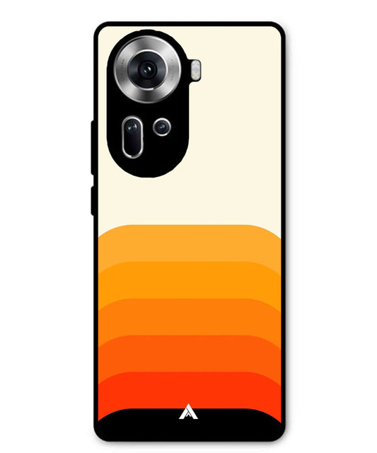 Stripe Pattern 9 Metal Back Cover Phone Case for Oppo Reno 11
