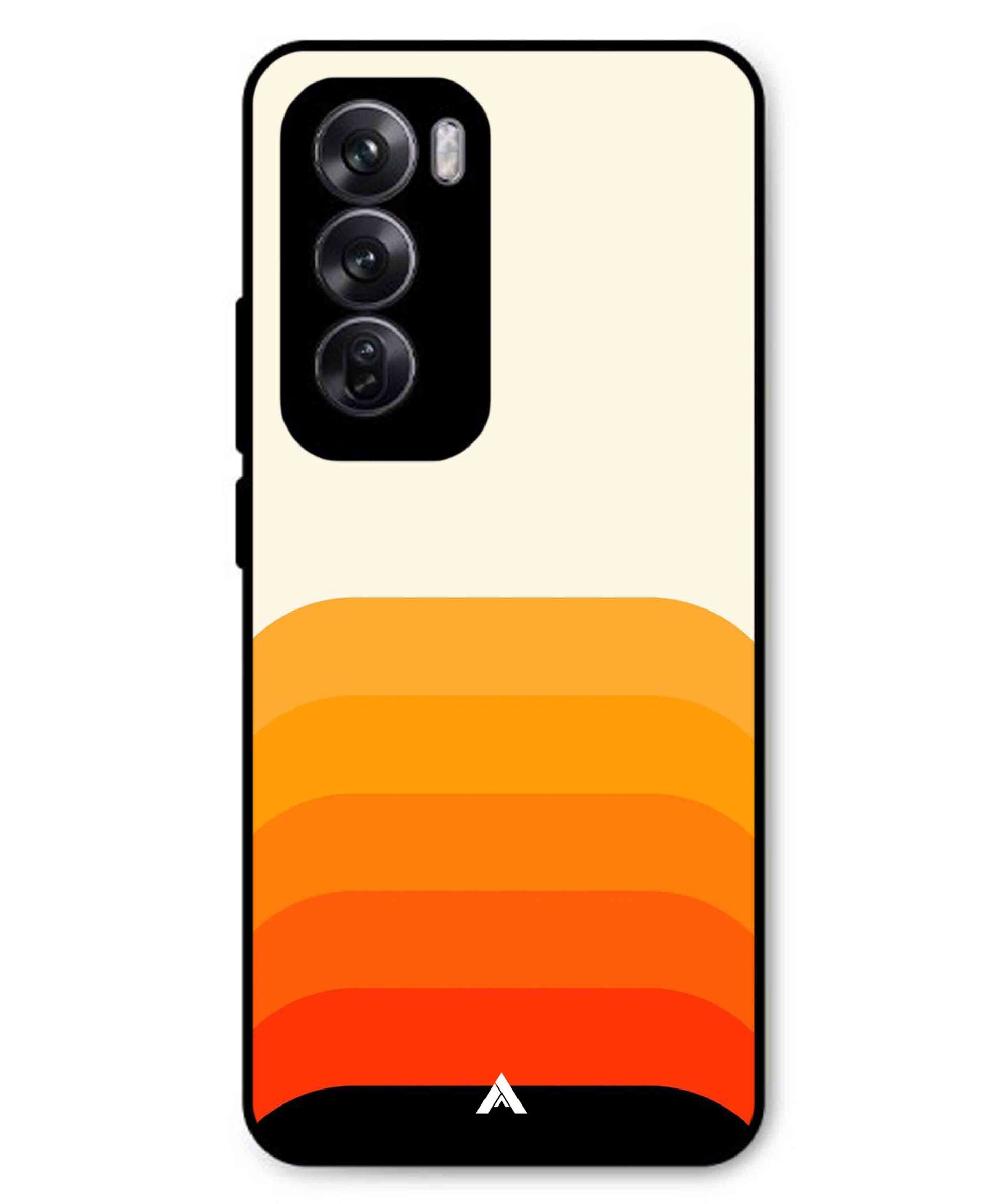 Stripe Pattern 9 Metal Back Cover Phone Case for Oppo Reno 12 Pro