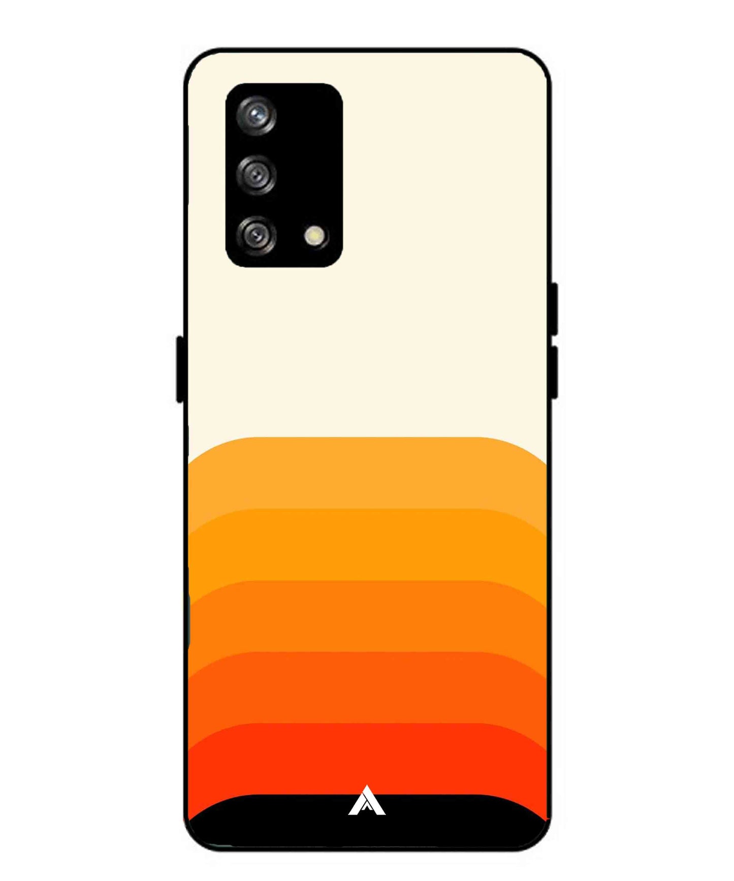 Stripe Pattern 9 Metal Back Cover Phone Case for Oppo Reno 4F