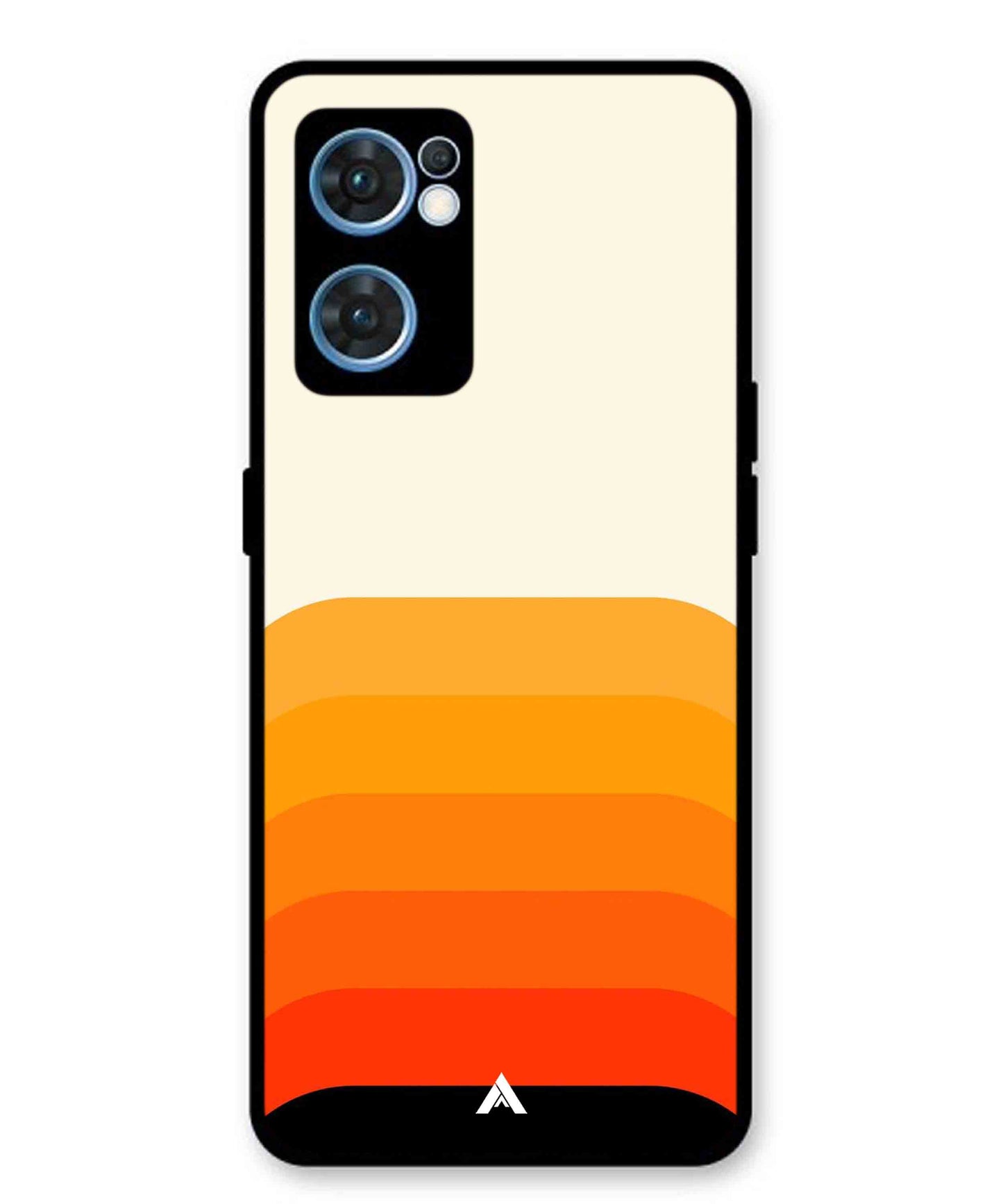 Stripe Pattern 9 Metal Back Cover Phone Case for Oppo Reno 7 4G