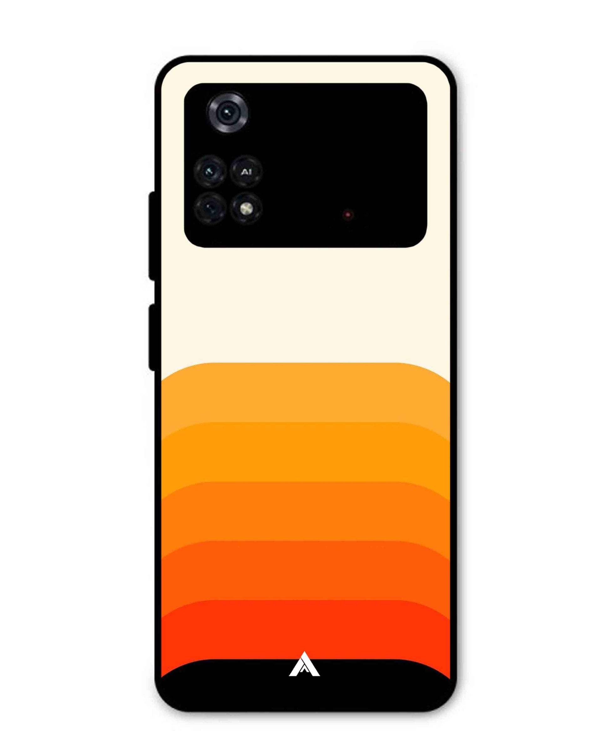 Stripe Pattern 9 Metal Back Cover Phone Case for Poco M4 Pro 4G