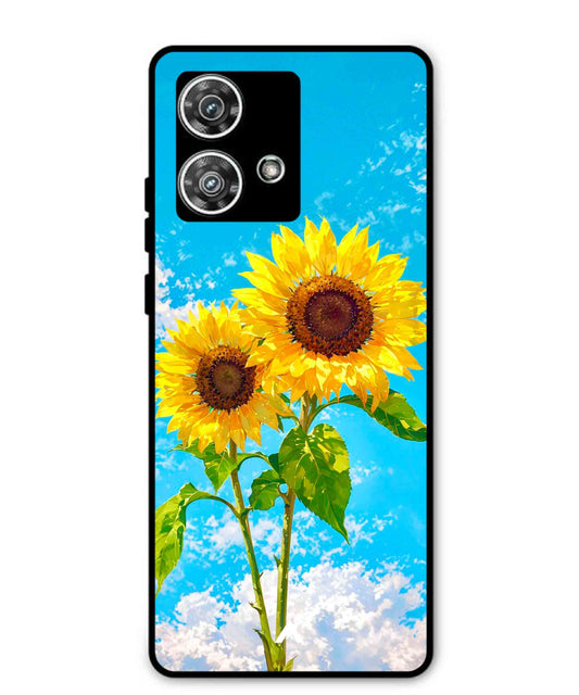 Sunflower Metal Back Cover Phone Case for Moto Edge 40 Neo