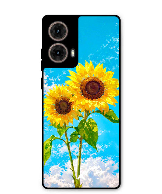 Sunflower Metal Back Cover Phone Case for Moto Edge 50 Fusion
