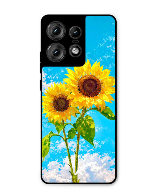 Sunflower Metal Back Cover Phone Case for Moto Edge 50 Pro