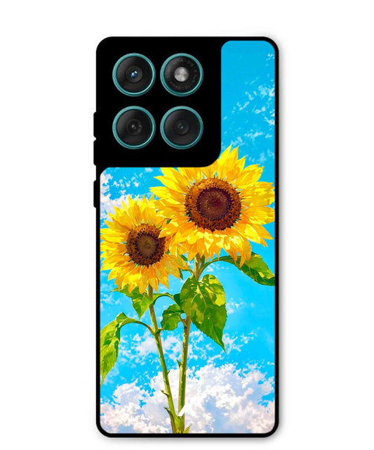 Sunflower Metal Back Cover Phone Case for Moto Edge 60 Fusion