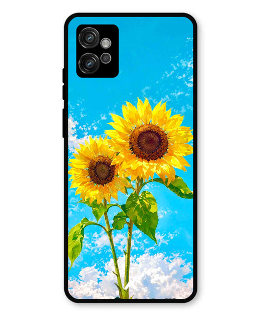 Sunflower Metal Back Cover Phone Case for Moto G32