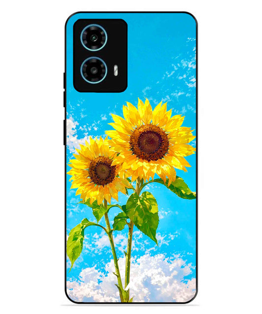 Sunflower Metal Back Cover Phone Case for Moto G34