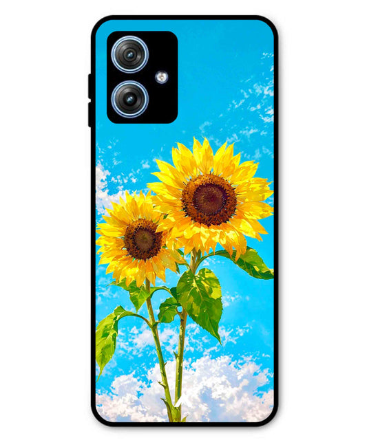 Sunflower Metal Back Cover Phone Case for Moto G54