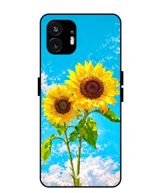 Sunflower Metal Back Cover Phone Case for Nothing Phone 2a Plus