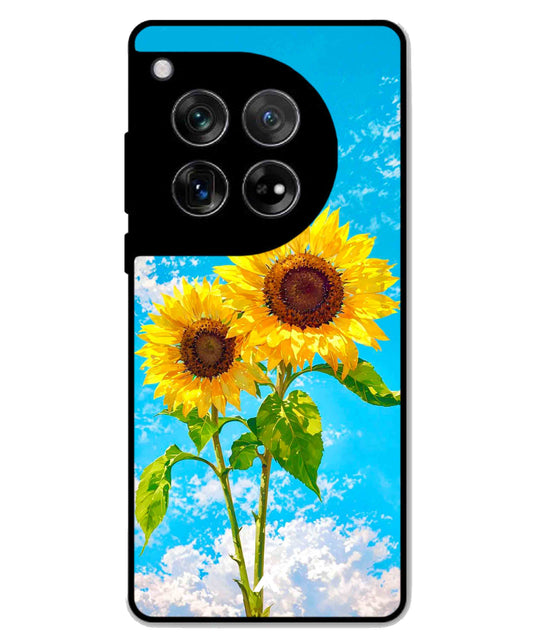 Sunflower Metal Back Cover Phone Case for Oneplus 12