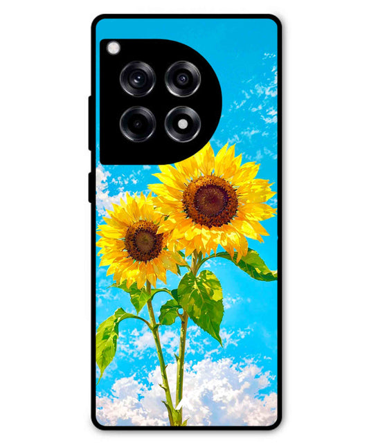Sunflower Metal Back Cover Phone Case for Oneplus 12R