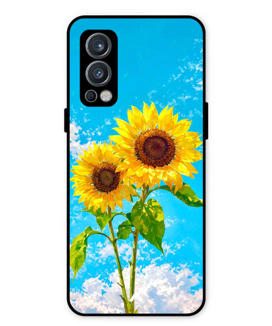 Sunflower Metal Back Cover Phone Case for Oneplus Nord 2